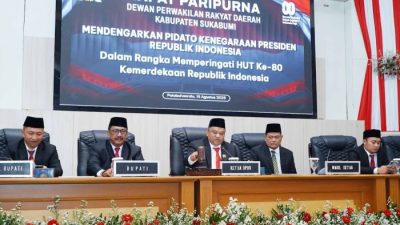 DPRD Kabupaten Sukabumi dan Forkopimda Ikuti Pidato Presiden Prabowo