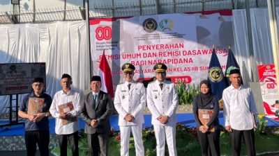HUT ke-80 RI, 8 Napi Lapas Sukabumi Terima Remisi Bebas