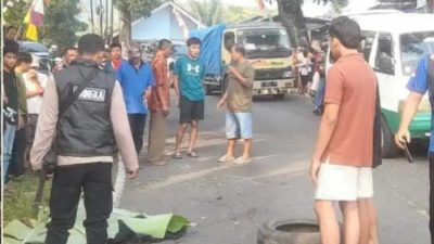 Pemotor Tewas Usai Tabrakan dengan Truk Tangki di Tanjakan Bantargadung