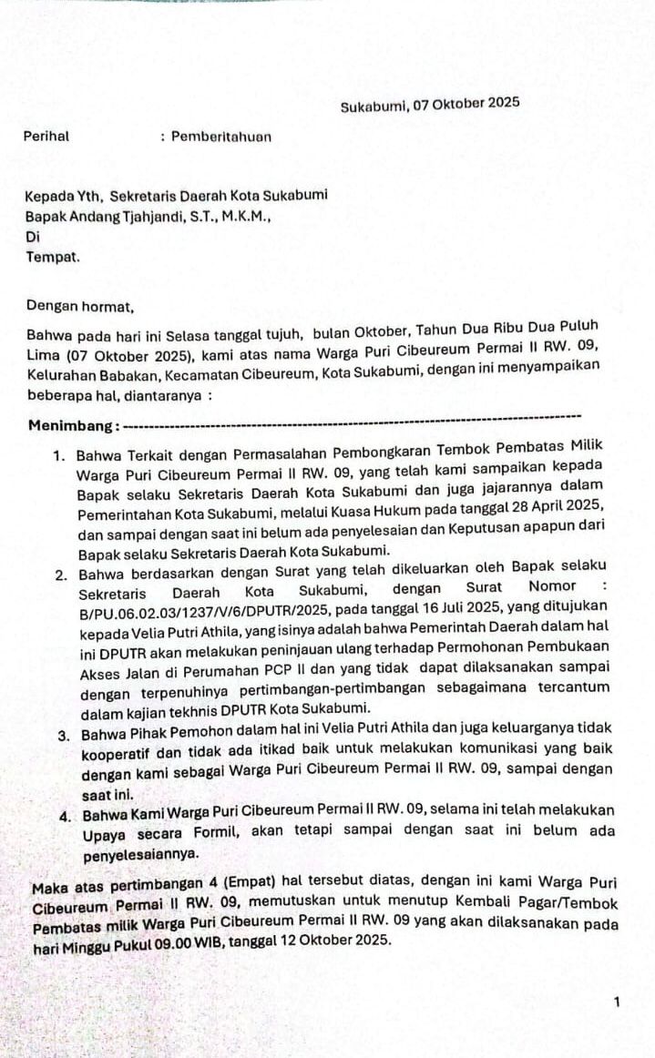 Warga RW 9 PCP 2 bersama pihak terkait dalam pertemuan terakhir membahas penyelesaian persoalan.