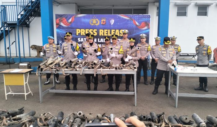 Sat Lantas Sukabumi Kota Babat Habis 1.538 Knalpot Brong yang Mengganggu Ketertiban