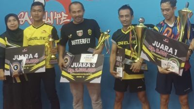 Tumbangkan Tuan Rumah 3-2, Apay PTM Plara Rajai Turnamen Tenis Meja Divisi B Sukabumi