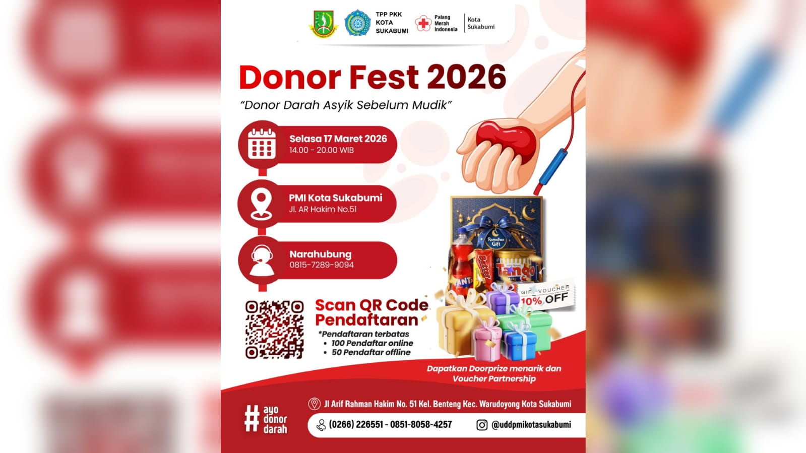 Antisipasi Kelangkaan Stok Idulfitri, PMI Kota Sukabumi Gelar Donor Fest 26 Jelang Arus Mudik