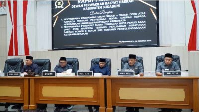 DPRD Kabupaten Sukabumi Bedah Penyertaan Modal dan Perda Ketenagakerjaan di Paripurna